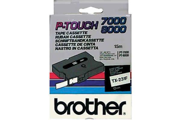 PTOUCH Band, laminiert schwarz/weiss TX-231 PT-8000 12 mm