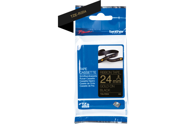PTOUCH Band schwarz/gold TZE-R354 Tze Geräte 24mm