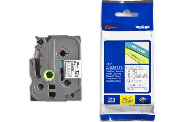 PTOUCH Band, laminiert weiss klar TZe-145 PT-2450DX 18 mm
