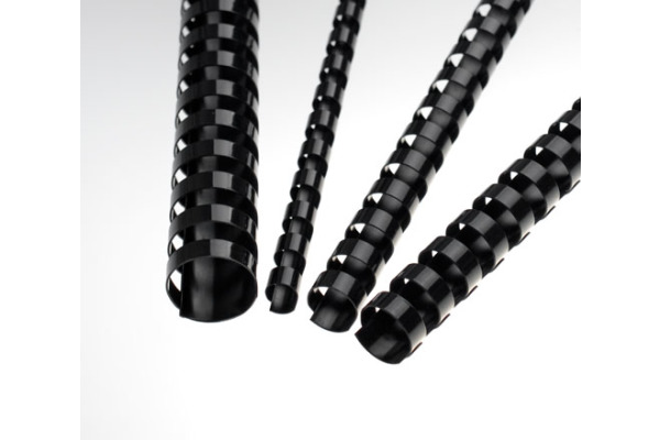 RENZ Plastikbinderücken 28mm A4 17280121 schwarz, 21 Ringe 25 Stück