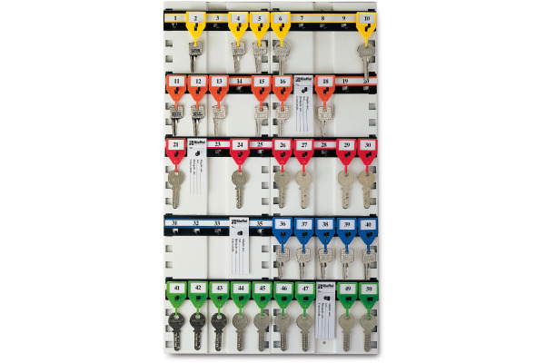 RIEFFEL Schlüsseltafel KyStor weiss A15607 50×30,5cm 50 Haken
