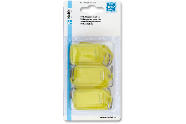 RIEFFEL Schlüsseletiketten 38x22mm A15826 gelb 10 Stück