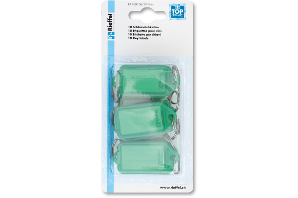 RIEFFEL Schlüsseletiketten 38x22mm A15827 vert 10 Stück