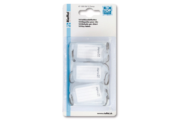 RIEFFEL Schlüsseletiketten 38x22mm A15829 transparent 10 Stück