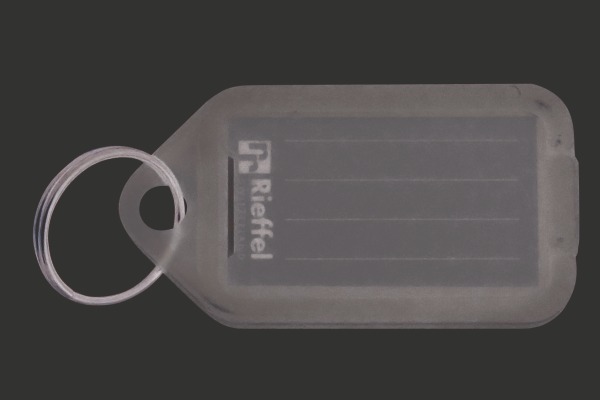 RIEFFEL Schlüsseletiketten 38x22mm A15838 transparent 100 Stück