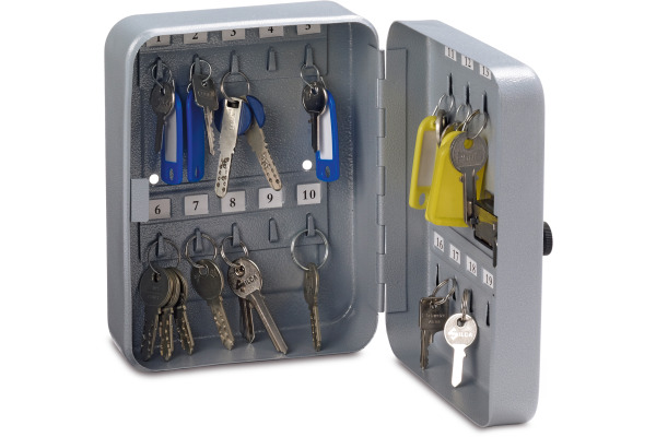 RIEFFEL Schlüsselkasten VT silber A19116 20×16×8cm, 20 Haken