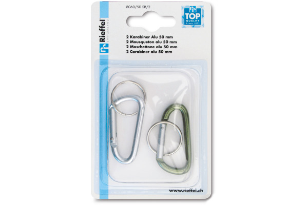 RIEFFEL Schlüssel-Karabiner A20993 50mm 2 Stück