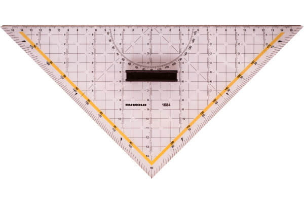 RUMOLD Zeichendreiecke techn. 1084 Plexiglas Hypotenuse 325mm