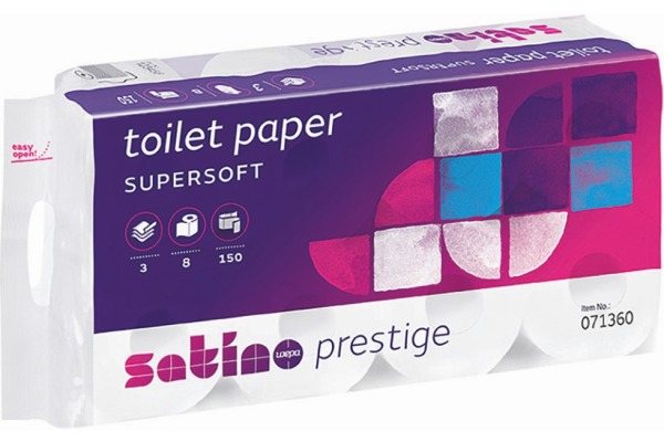 Satino Toilettenpapier Prestige 600935 150 Coupons, 8 Rollen