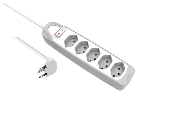 SCHOENENB Steckdosenleiste 1.5m 85.200.GY Fix-Line silicone 5xT13 weiss