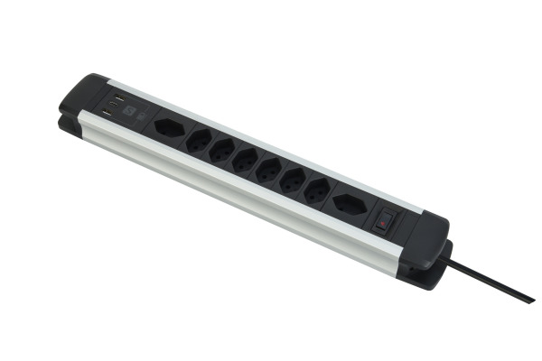 SCHOENENB ALU Steckdosenleiste 2m 85.870.8A USB-C silber/schwarz