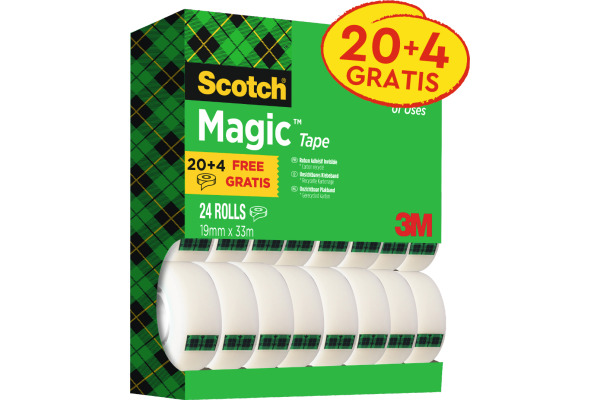 SCOTCH Magic Tape 810 19mmx33m 8-1933R24 invisible, 20+4,...