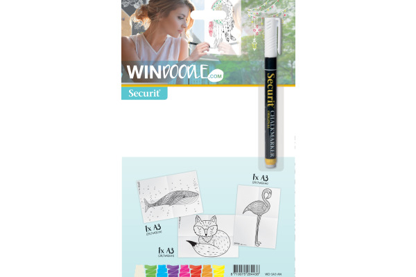 SECURIT Fensterschablone WINDOODLE WD-3A3-AN A3 Animals 3...