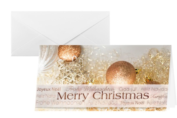 SIGEL Weihnachts-Karten Christmas A4 DS029 Glitter 2/3 mit Umschlägen