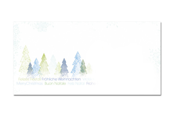 SIGEL Weihnachts-Umschlag Trees DU090 DIN lang (110x220 mm) 25 Stück