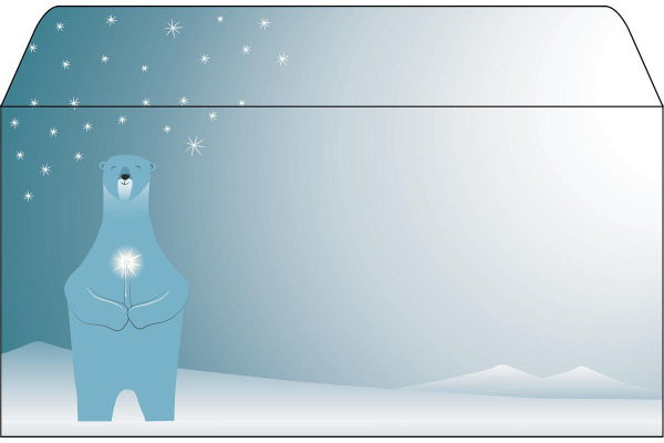 SIGEL Weihnachts-Umschlag 11x22cm DU259 Polar bear with candle