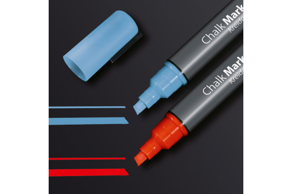 SIGEL Kreidemarker 50 1-5mm GL183 blau rot, abwischbar 2...