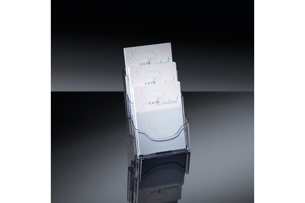 SIGEL Tischprospekthalter Acryl 3xA5 LH132 transparent 175x290x150mm