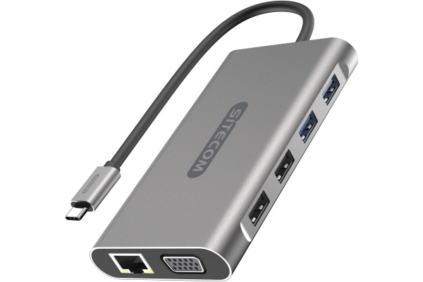 SITECOM USB-C Multi-Port Hub HDMI,VGA CN-390 6x USB-A, LAN, SD,mSD USB-C PD
