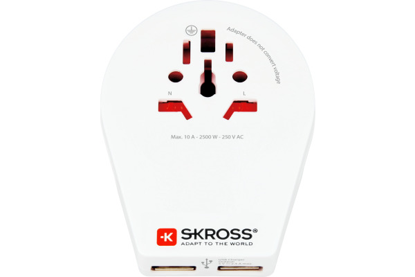 SKROSS Country Travel Adapter 1.500269 World to CH, IT, BRA with USB