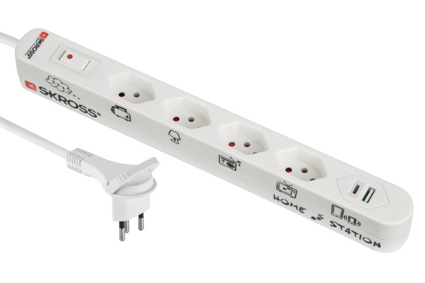 SKROSS Home Station USB Retail white 69.41350 4xTyp13, 1x USB-C + 1x USB-A