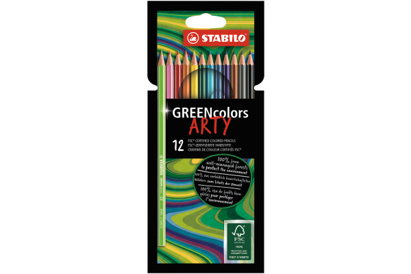 STABILO Farbstift ARTY 601912120 GREENcolors, 12 Stück
