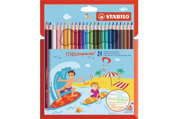 STABILO aquacolor Farb. Kids Design 16246 Etui, Farben ass. 24 Stück