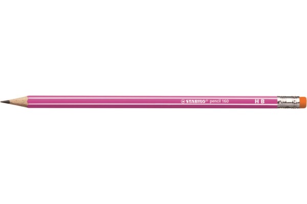 STABILO Bleistift 160 mit Gummi HB 2160/01HB pink
