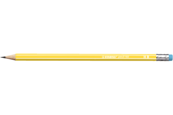 STABILO Bleistift 160 mit Gummi HB 2160/05HB gelb
