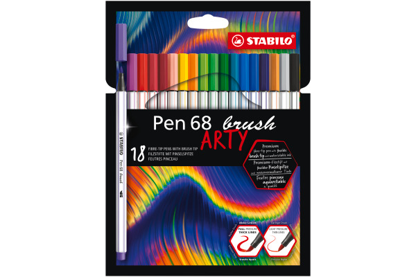 STABILO Fasermaler Pen 68 Brush Arty 568/18-21 ass. 18 Stück