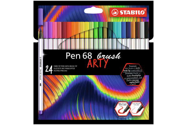 STABILO Fasermaler Pen 68 Brush 568/24-21 24 Stück ass.