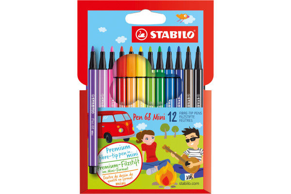 STABILO Fasermaler Pen 68 668 12 12 Farben, Etui