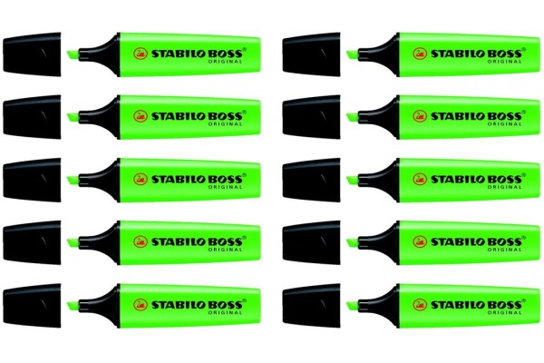 STABILO Boss Marker Original 2-5mm 70/33-10 grün 10 Stück