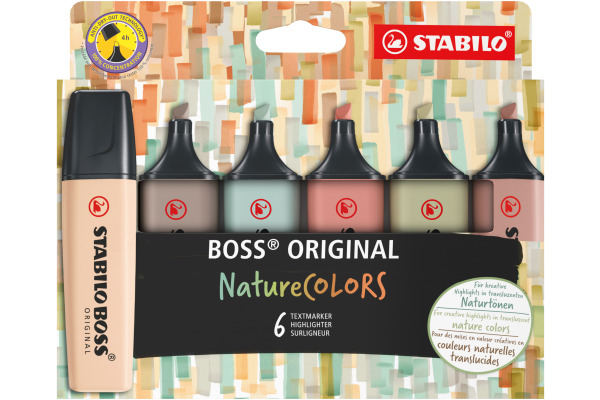 STABILO Boss Leuchtmarker Original 70/6-2-2 Nature Colors 6 Farben
