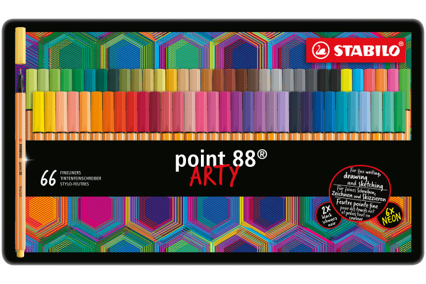 STABILO Fineliner Point 88 Arty 88/66-031 Metalletui 66 Stück