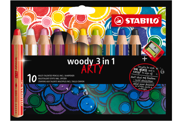 STABILO Farbstifte woody 3in1 880/10-1- ARTY 10 Stück