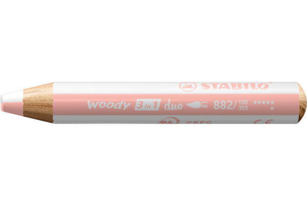 STABILO Farbstift Woody 3 in 1 2/100-355 Duo, weiss/apricot