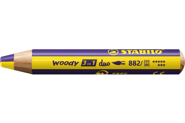 STABILO Farbstift Woody 3 in 1 2/205-385 Duo, gelb/violett