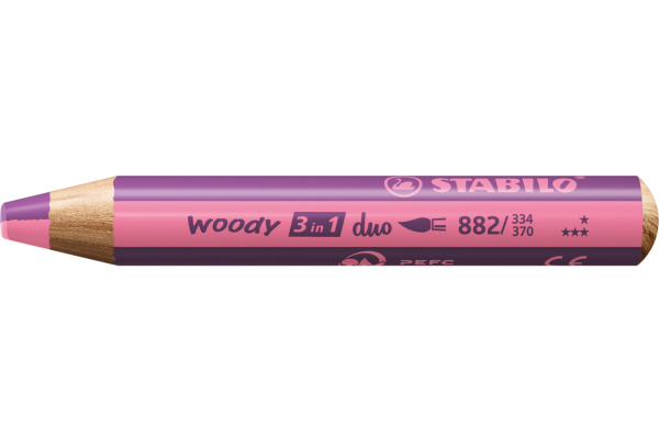 STABILO Farbstift Woody 3 in 1 2/334-370 Duo, pink/lila