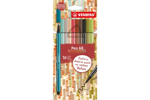STABILO Fasermaler Pen 68 1mm F59627 Nature Colors 10 Stück