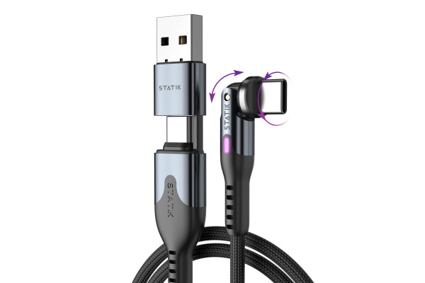 STATIK PowerPivot Pro Nylon Braided PUP-0455 USB-C to C, 3m 100W Black