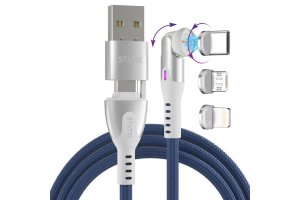 STATIK Statik 360 Pro Magnetic PUP-0520 USB-C to C, 2m, 100W, Navy