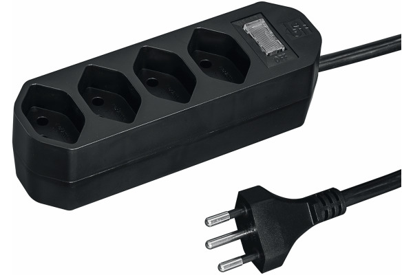 STEFFEN Steckdosenleiste Compact 200130114 4x T13,schwarz