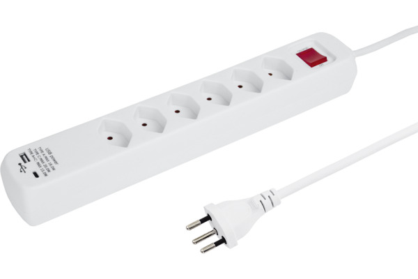 STEFFEN Steckdosenleiste Power Easy 50 00061 weiss, 1.5m