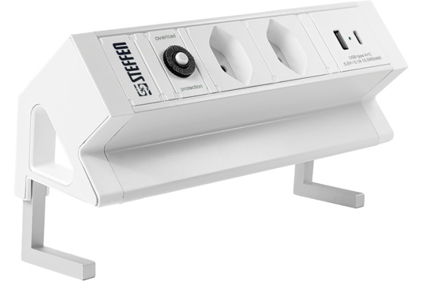 STEFFEN Steckdosenleiste Alu Desk 1.5m 50 00085 weiss