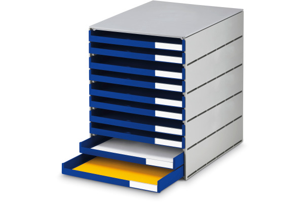 STYRO Systembox styroval pro 14-800238 grau/blau 10 Schubladen