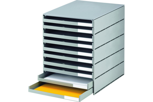STYRO Systembox styroval pro öko 14-800285 grau/grau 10 Schubladen