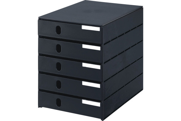 STYRO Schubladenbox schwarz 16-800090 5 Fächer