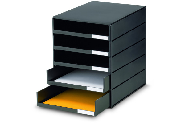 STYRO Schubladenbox schwarz 16-800190 5 Fächer