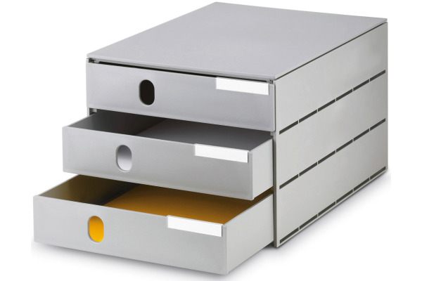 STYRO Schubladenbox grau 16-805085 3 F&amp;auml;cher